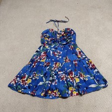 Anthropologie Emily Halterneck Mini Dress Tropical Keyhole Medium