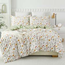 Floral Duvet Cover 100 Cotton Green Floral Printed Queen Botanical Red Floral