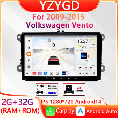 For Volkswagen Vento 2009-2015 Car Radio Stereo CarPlay Multimedia GPS Video BT