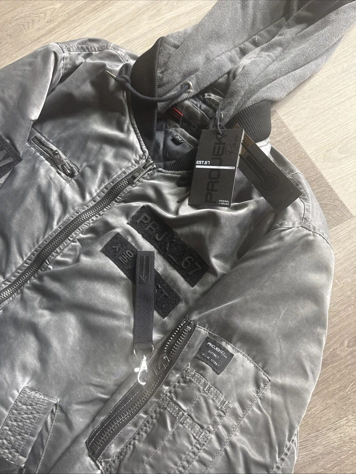 Projek Raw Jacket Mens Hooded Bomber Jacket Large - Image 4 of 4