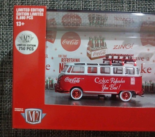 M2 Premium Coca Cola 1959 VW Microbus Deluxe & 1953 VW Beetle Trailer Chase 750 - Picture 2 of 8