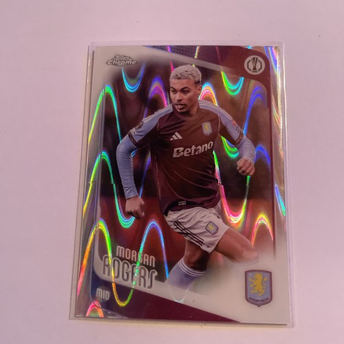 2026 Topps Chrome UEFA  Morgan Rogers Raywave Lava #197 Aston Villa England