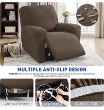 Waterproof Recliner Covers Slipcovers with Pockets 3 Pieces Oversized XL Brown