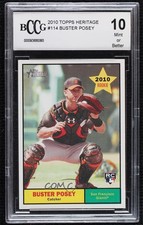 2010 Topps Heritage Buster Posey #114 BCCG 10 Mint or Better fm5