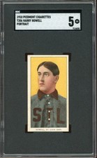 1909-11 T206 Piedmont Cigarettes Baseball Harry Howell Portrait SGC 5