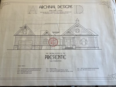 Presente Archival Designs House Plans A334-A Blueprints 2 Sets Mountain Cottage