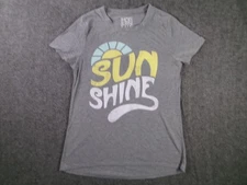 Modern Lux T-Shirt Womens M Heather Gray Sunshine Graphic Short Sleeve Crew Neck