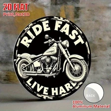 Motorcycle Spirit Round Sign - Riding Theme Bar Decor