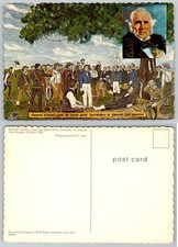 Santa Anna Surrenders to Sam Houston 1836 Texas History Postcard