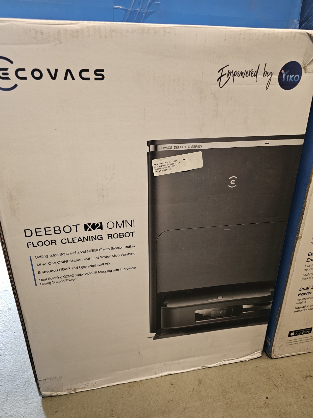 ECOVACS DEEBOT X2 Omni Robot Vacuum and Mop with Hot Water Cleaning in Black