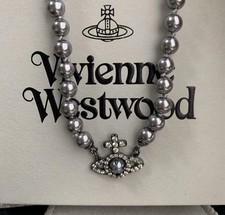 OLYMPIA PEARL Collar Perla Negro Plata 50cm con Cordón
