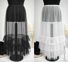 LAGENLOOK Unterrock Mesh schwarz weiß Tüll ...