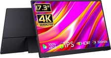 17.3 Portable Monitor 4K UHD 3840x2160 500 Nits Adobe RGB USB-C HDMI-USED