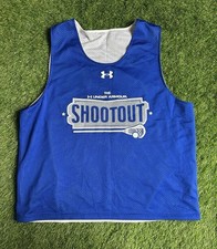 The Under Armour Shootout Reversible Lacrosse Pinnie Blue White