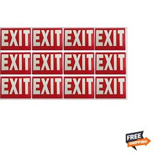 Exit Sign Glow-in-The-Dark Exit Sign, 12 by 8 Inches, Photoluminescent By 12 ...