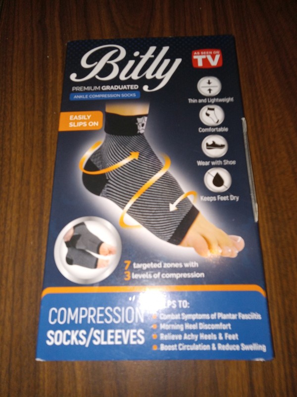 NEW Bitly Premium Graduated Ankle Compression Socks/Sleeves Size L,  nude/flesh 