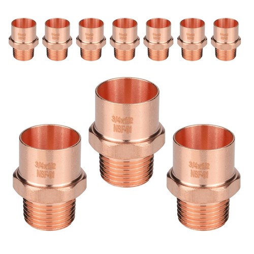 10-Pack Niikappu 3/4" C x 1/2" MNPT Copper Female Adapter Fitting