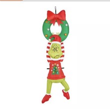The Grinch Airblown 6.5 Ft Inflatable Hanging From Christmas Wreath Dr. Seuss