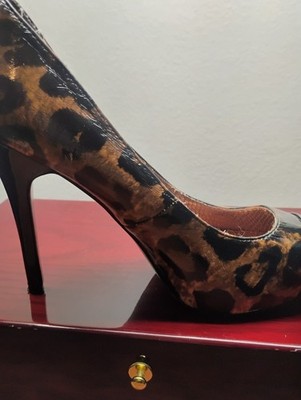 Curations Leopard Print/Black Patent Heels Size  8M