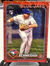 2024 Topps Davis Schneider #189 RC Red Crackle Foilboard 126/199 Bluejays