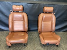 02-05 Ford Thunderbird Pair Of 6 Way Power Front Leather Seats Brown Saddle Bs 02-05 Ford Thunderbird Pair Of 6 Way Power Front Leather Seats Brown Saddle Bs
