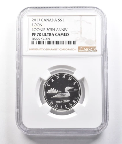 2017 Canada Silver Dollar Loon Loonie 30th Anniversary PF70 UCAM NGC *3799