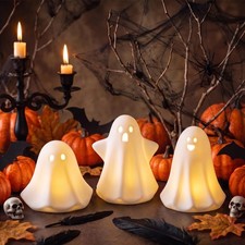 3PCS Light Up White Ghosts for Halloween Decorations
