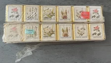 2 Vintage LeClaire English Country Floral Garden Bath Cube Set Lot Granny Core