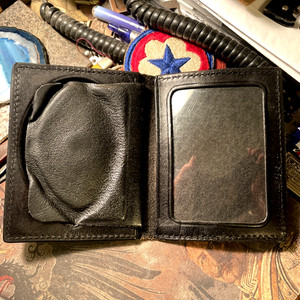 Vintage POLICE Black LEATHER BADGE ID HOLDER