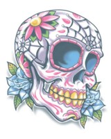 Day Of The Dead Klebetattoo Sugar Skull Als KostüM Accessoire