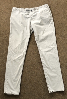 Incotex Trouser Pants Men 40x34 White Chinos Slowear  Comfort Stretch Designer