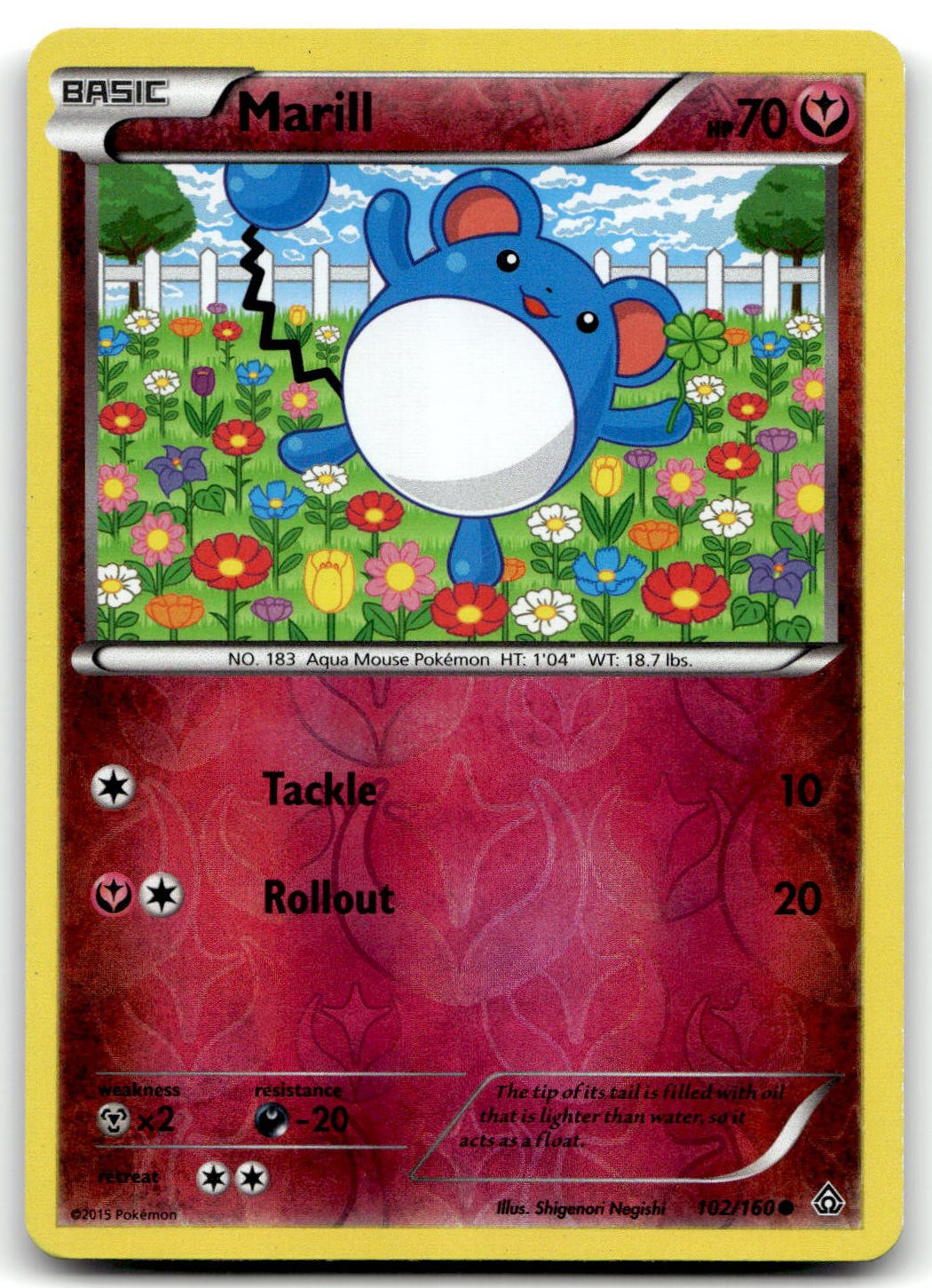 Marill 102/160 XY - Primal Clash Common Reverse Holo Pokemon TCG LP