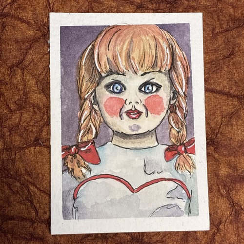 ACEO Original Art Card  Watercolor/Ink signed by Alycia Neighbours “The Doll”