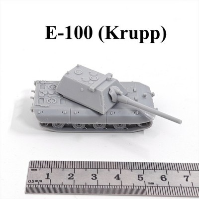 German E-100 Tank with Krupp Turret,3D Printed,1/144 Scale Mini Tank Model,Resin