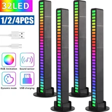 1/2/4PCS RGB Sound Activated Music Rhythm Lamp Bar Wireless LED Ambient Light