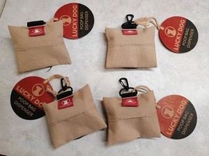  4 New Packages Of Lucky Dog Poop Bag Dispenser With Bags