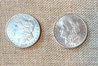 Lot of 2 Beautiful Morgan Silver Dollars, 1882-0 & 1883-P, AU, 90% Silver