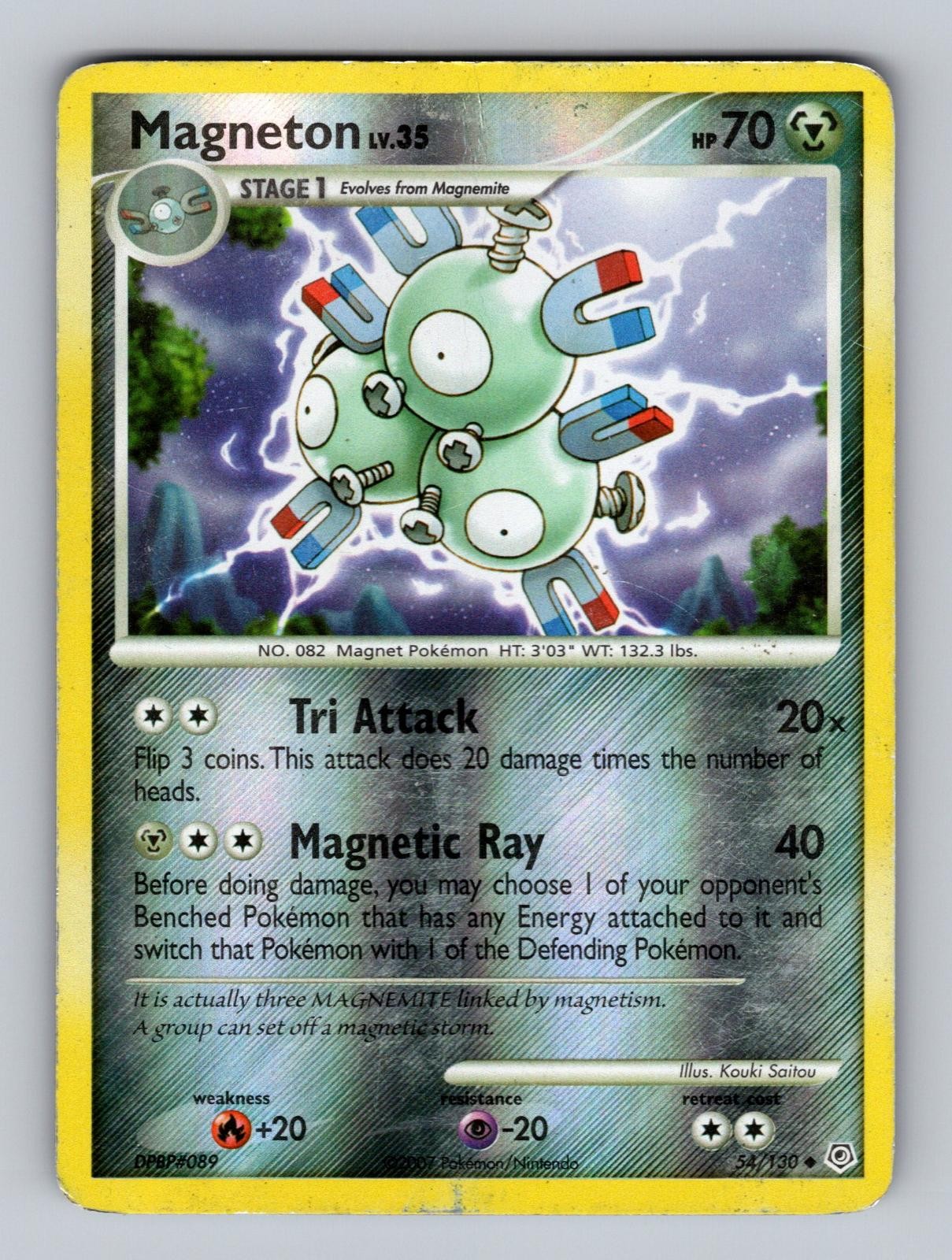 Magneton 54/130 Uncommon Diamond & Pearl Pokemon Reverse Holo Damaged