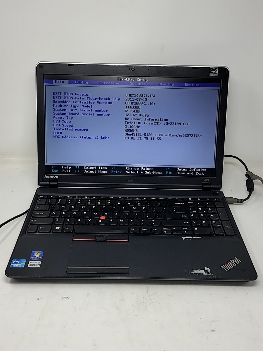 Lenovo ThinkPad E520 11433BU Laptop Intel Core i3-2310M 2.1GHz 4GB