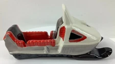 Vtg Ceramic Snowmobile Ashtray Red White Black Gray