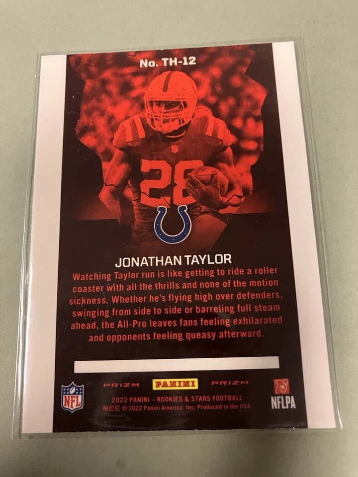 Jonathan Taylor 2022 Panini Rookies & Stars #TH-12 Red Thrillers Prizm - Image 2 of 2