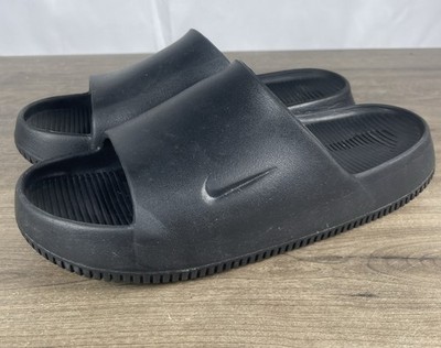  Nike Calm Slides Triple Black Unisex Sandals Size US Men s 11 Women s 12