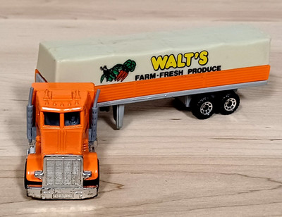 Matchbox Convoy Peterbilt Semi Walt's Farm Fresh Produce Articulated Trailer VTG