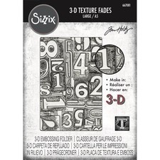 Tim Holtz Sizzix Numbered Large Large A5 3-D Texture Fades Embossing Folder