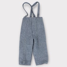 Vintage 1950s Handmade Wool Houndstooth Boys Coveralls w/ Matching Cap Gray