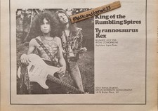 TYRANNOSAURUS REX - KING OF THE RUMBLING SPIRES 1969  11&frac12;"x8&frac14;" 29x21cm VG+
