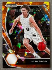 Josh Giddey 2021 Panini Prizm Draft Picks NBA RC Orange Cracked Ice #17 36ers