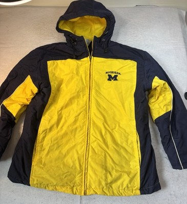 Michigan Wolverines NCAA Hooded Winter Parka Jacket Coat Men s Large Navy