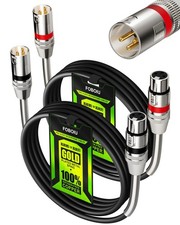 XLR Cables 6ft 2 Pack, XLR Microphone Mic Cable, Shielded Balanced 3-pin Male...