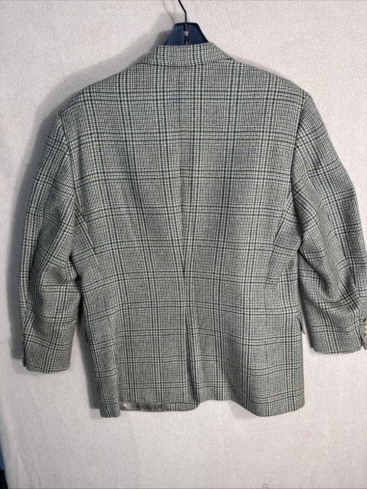 Винтажный Gieves & Hawkes 42R желтовато-коричневый черный клетку гончая Henry кашемир шерсти 2BTN - Изображение 4 из 4